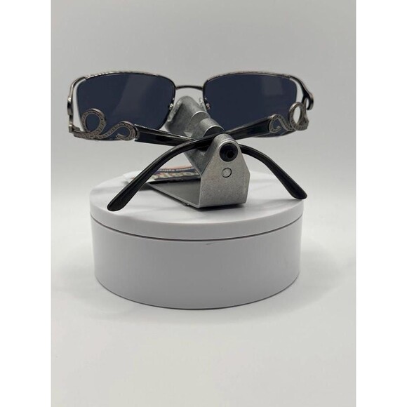 Vintage Y2K Sunglasses | NOS | Large Ornate Style | Grey Lens Pewter Swirl Frame main image 9